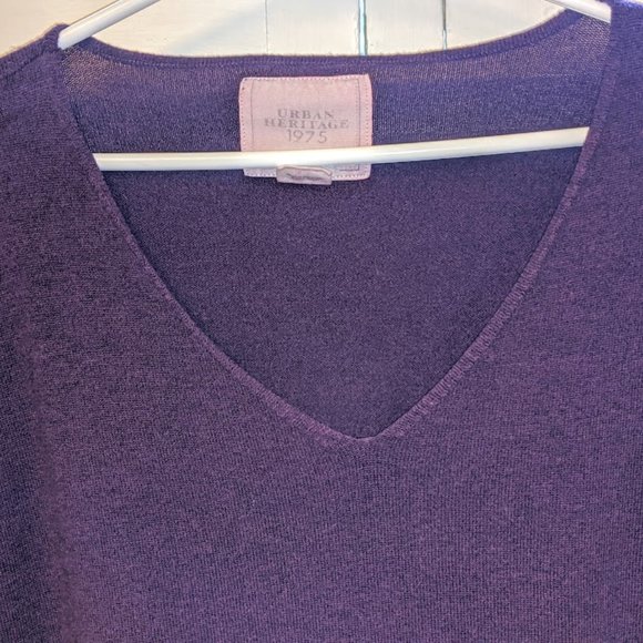 Urban Heritage Soft Burgundy V Neck Sweater - Picture 7 of 8